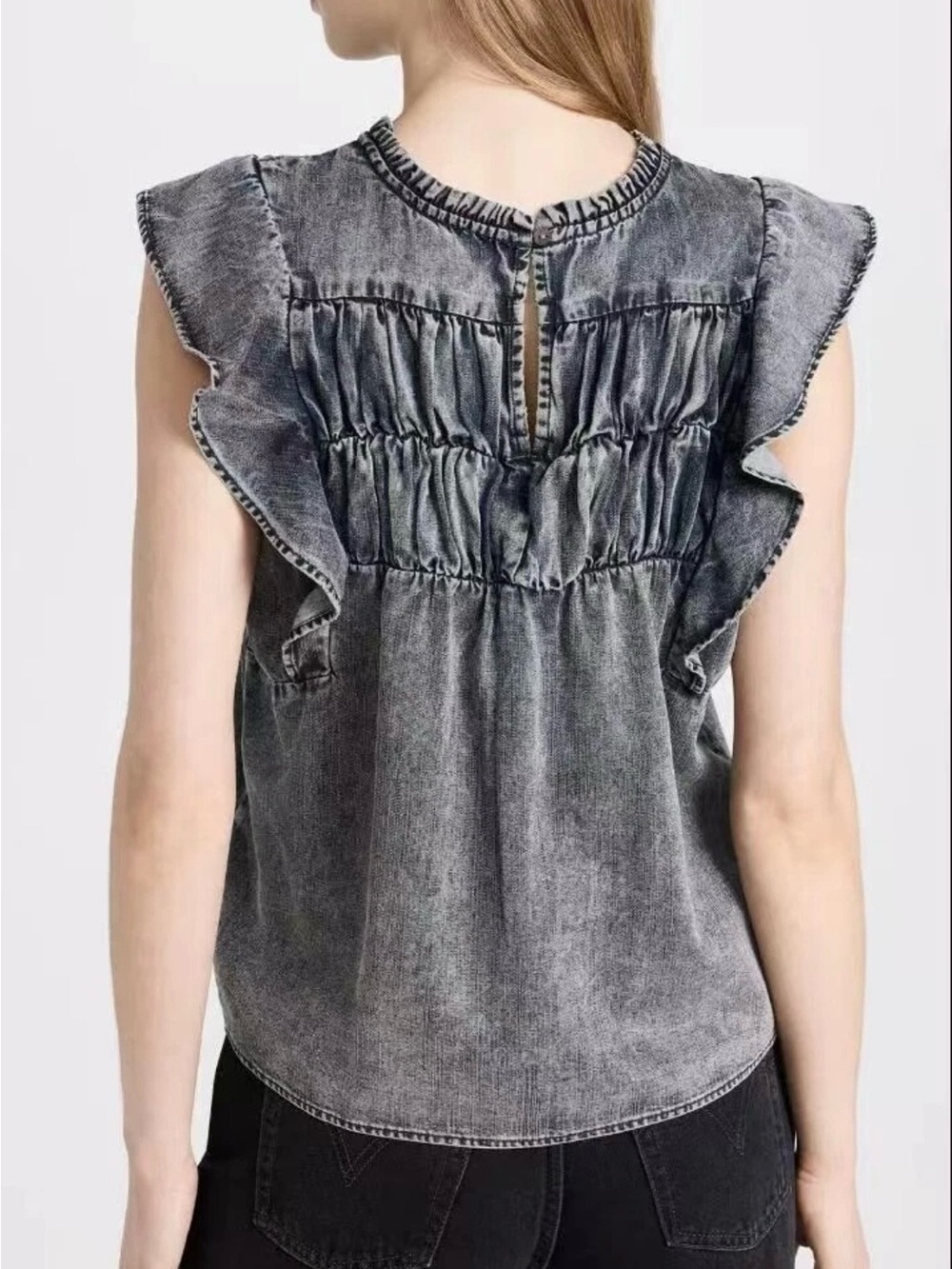 Rails Filomena Ruffle Top Ink Wash - Medium - Picture 2 of 9